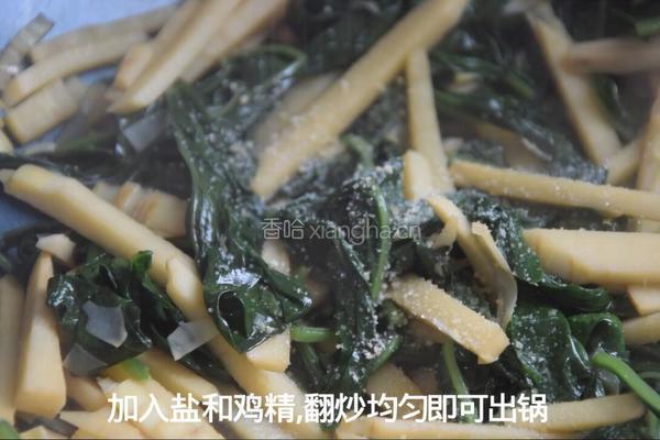 冬笋炒枸杞叶的做法图解6