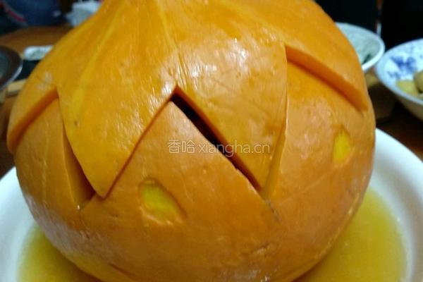 香菇鸡翅南瓜盅的做法图解6