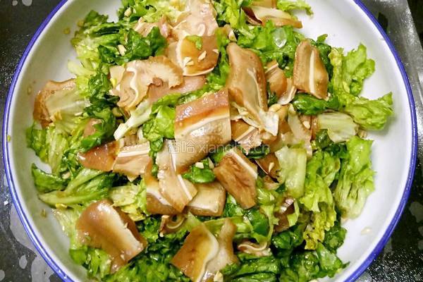 鲁菜大师蔣家常菜凉拌生菜耳片的做法图解3