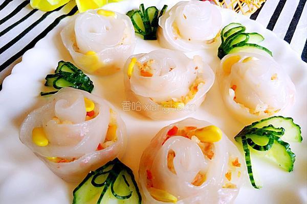 玫瑰鲜虾饺的做法图解1