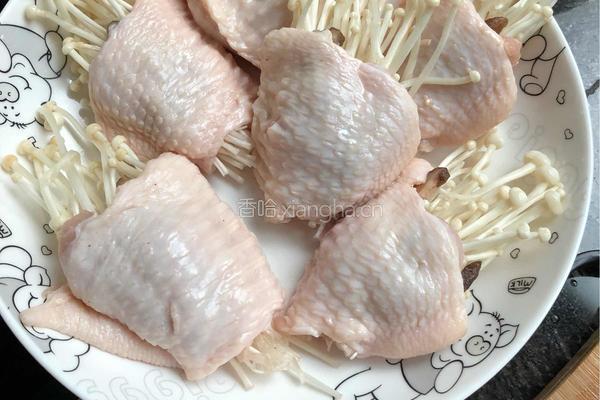 鸡翅包菇的做法图解2