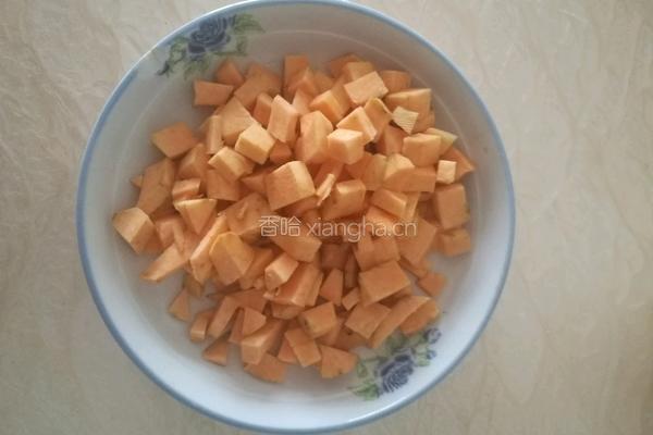 红薯和抹菜汤园的做法图解2