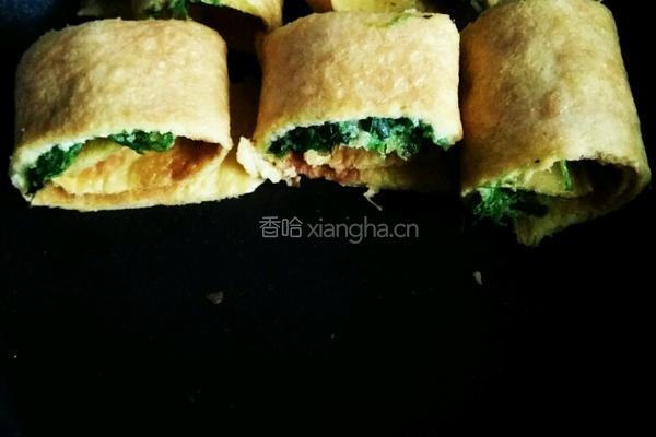 菠菜鸡蛋玉米面卷的做法图解6
