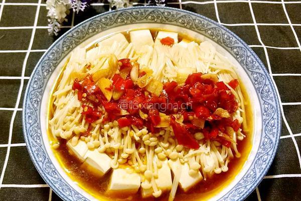 剁椒金针菇豆腐的做法图解10