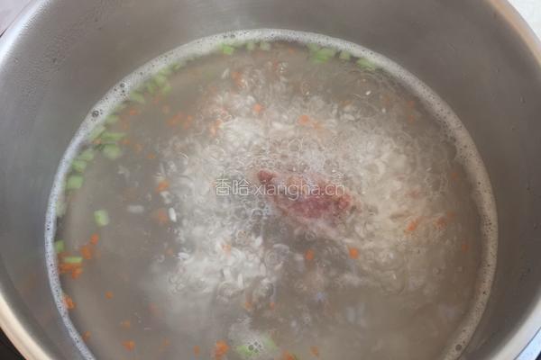 黑芝麻肉糜蔬菜粥的做法图解5