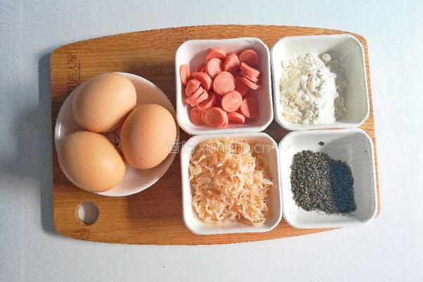 春季补钙虾皮火腿饼的做法图解1