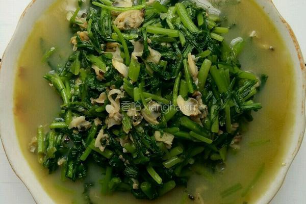 茼蒿清炒蛤蜊肉