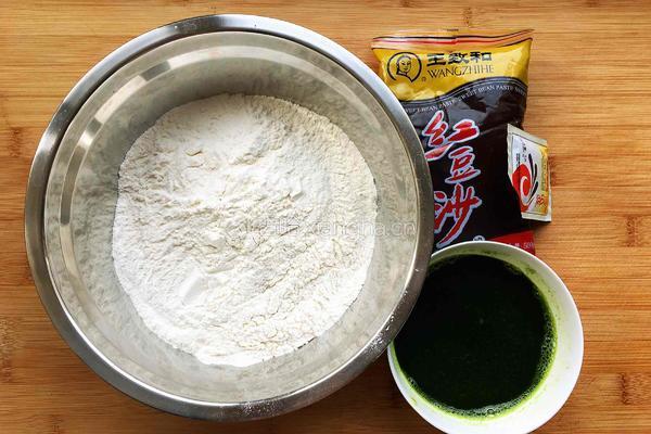 绿叶豆沙包的做法图解1