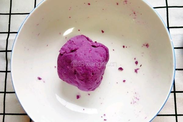 卡通紫薯饼的做法图解3