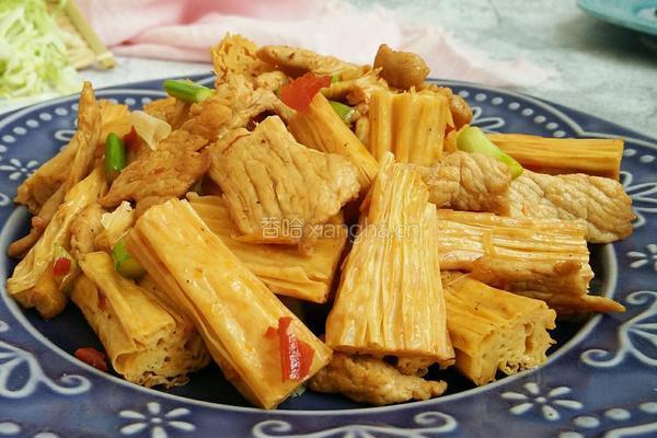 香辣腐竹炒肉的做法图解13