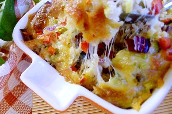香肠芝士焗饭的做法图解10