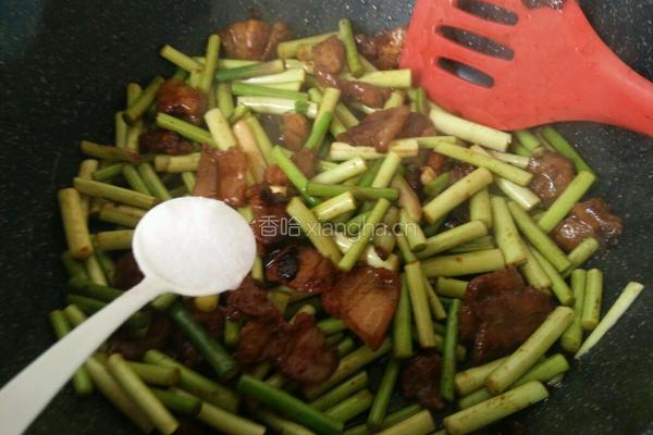 蒜苔炒肉的做法图解8