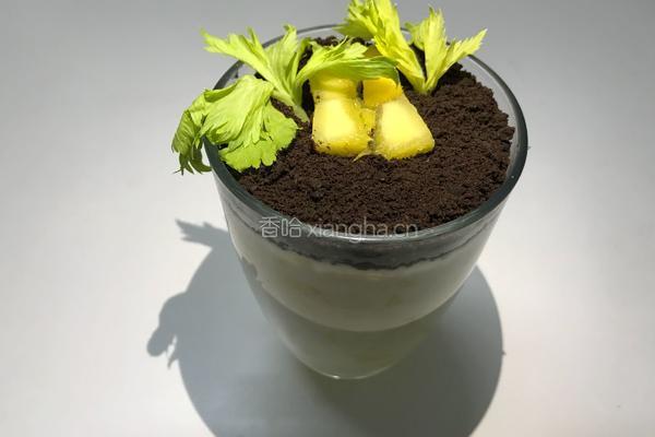 超简易网红盆栽芒果奶昔的做法图解10
