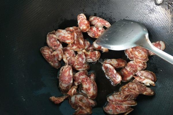 蒜薹炒腊肠的做法图解4