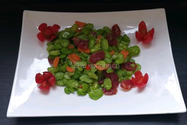  腊肠蚕豆的做法图解12