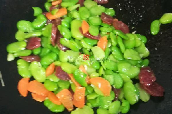  腊肠蚕豆的做法图解11