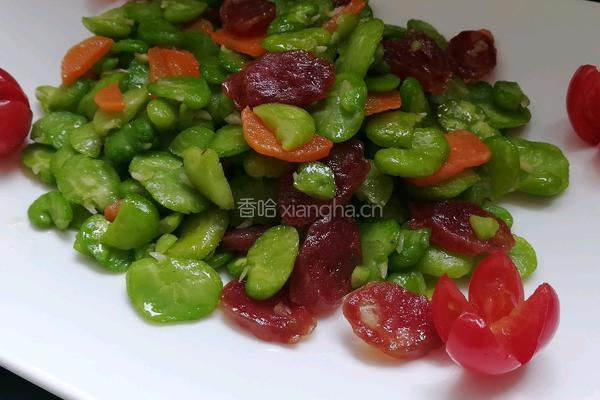  腊肠蚕豆的做法图解13