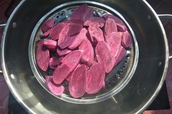 紫薯爱心馒头的做法图解4