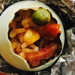 咸鸭蛋蒸什锦米饭的做法[图]