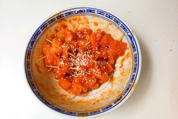 白芝麻牙签肉的做法图解9