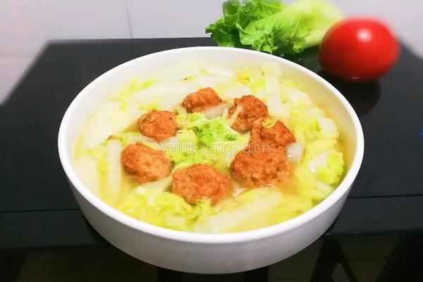 白菜烧丸子的做法图解10