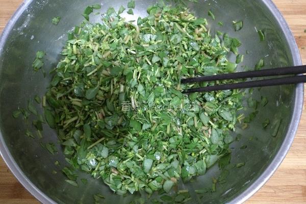 马齿苋大饼馍（蒸馍版）的做法图解3
