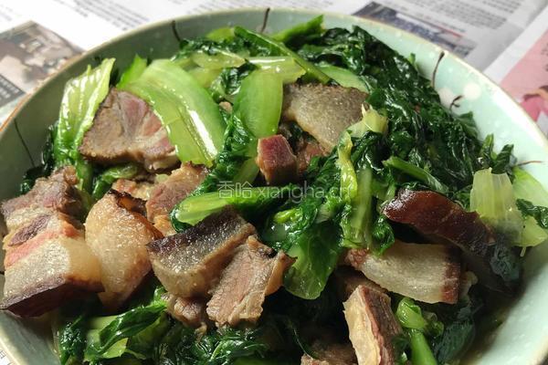 腊肉炒油麦菜的做法图解4