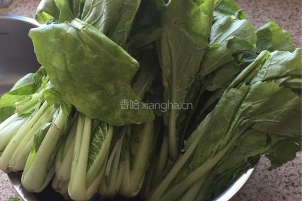 腌猪肉烩小白菜的做法图解1