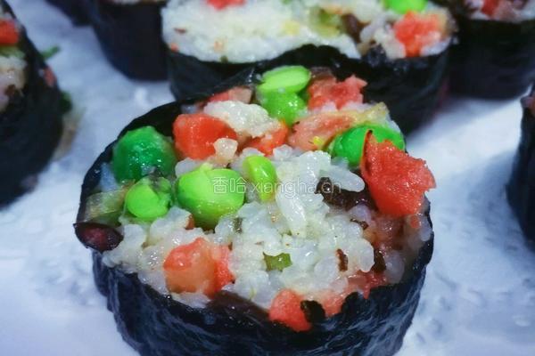 香肠豌豆海苔饭卷的做法图解16
