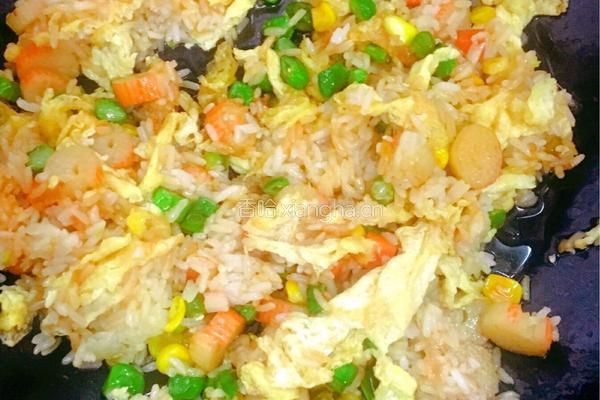 蟹肉棒蛋炒饭的做法图解8