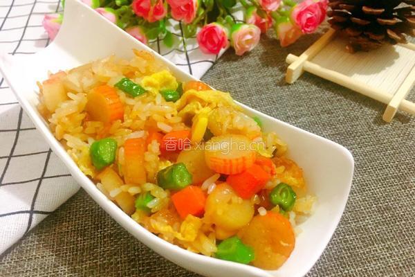蟹肉棒蛋炒饭的做法图解9