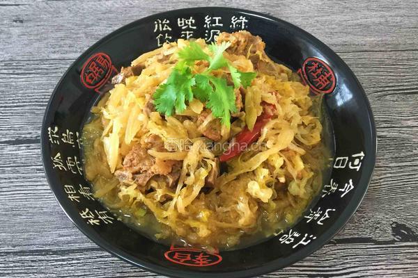 脊骨炖酸菜的做法图解9