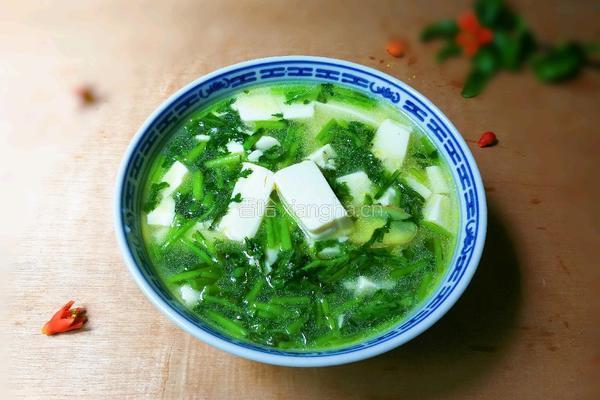 清香茼蒿豆腐的做法图解14