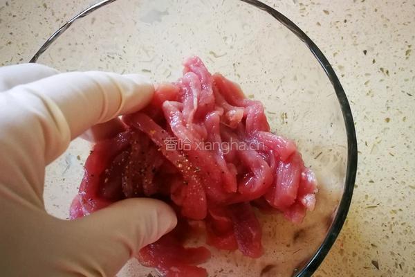 蒜苔炒肉丝的做法图解2