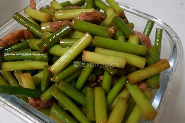 蒜苔炒肉丝的做法图解5