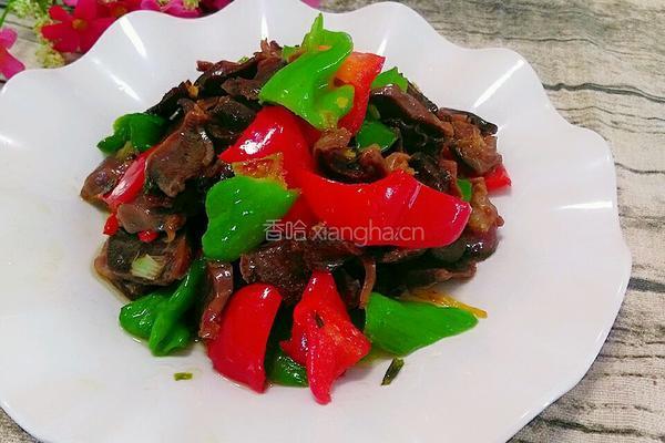 双椒炒鸭胗