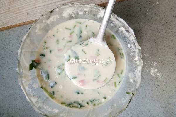 鸡蛋菠菜火腿饼的做法图解5