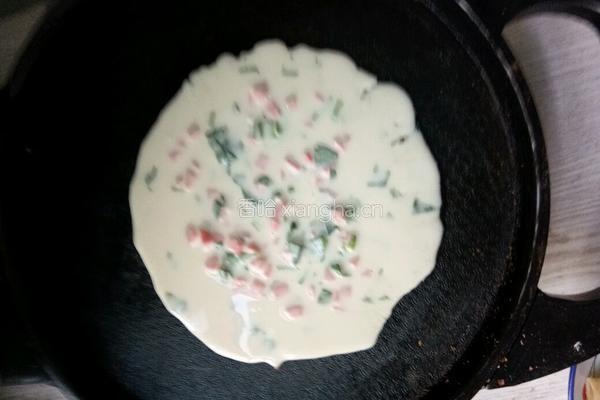 鸡蛋菠菜火腿饼的做法图解6