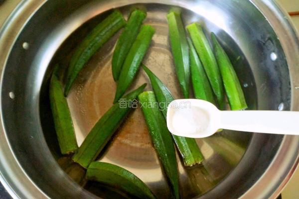 蒜蓉辣椒拌秋葵的做法图解5