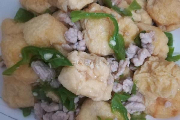 油豆腐炒肉末