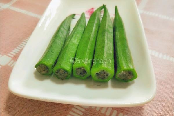 宝宝辅食虾酿秋葵的做法图解7