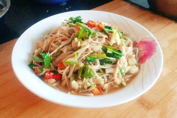 凉拌金针菇的做法图解4