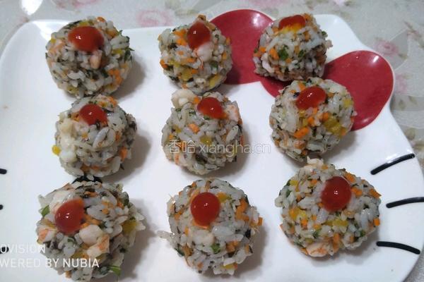 海鲜蔬菜饭团的做法图解3