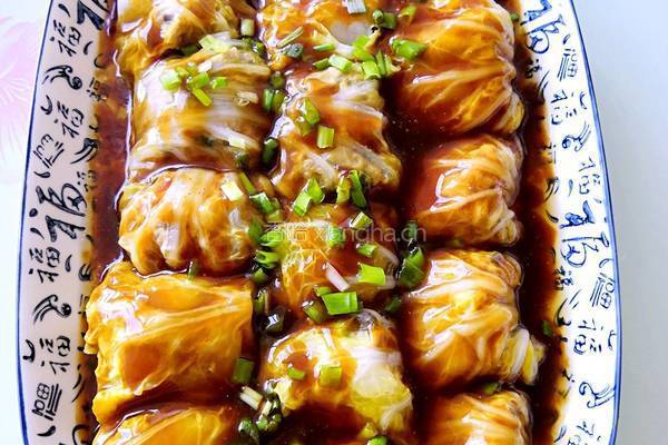 蒸白菜肉卷的做法图解4