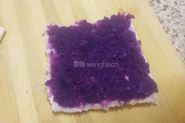 宝宝紫薯香蕉卷的做法图解4