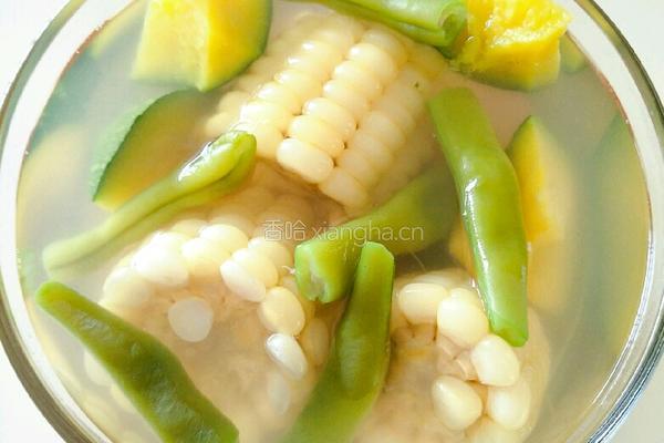 瓜豆玉米甜汤的做法图解6