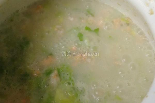 三文鱼海鲜粥的做法图解4