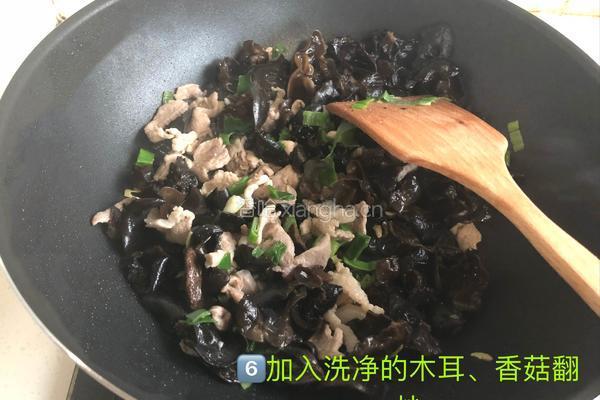 木耳香菇炒肉片的做法图解6