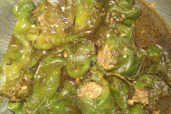 辣椒酿肉的做法图解8