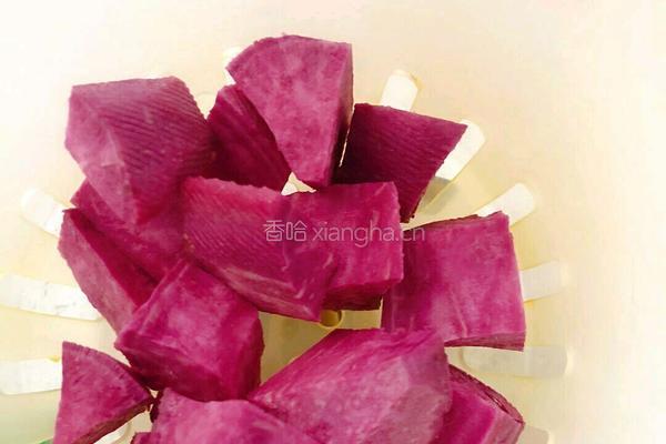 紫薯爆浆奖仙豆糕的做法图解2